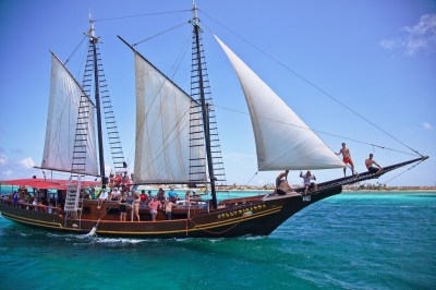 a large ship in the water